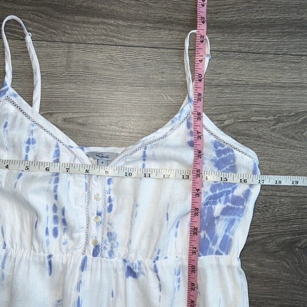 RAILS Delilah Midi Dress Cloud Tie Dye White & Blue Ruffle Hem Small *Tiny Flaw! - Picture 11 of 12